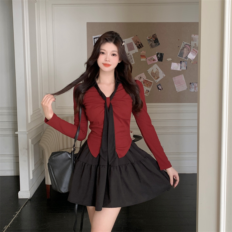 2025 Women's V-Neck Long Sleeve Slim Fit Knit T-Shirt